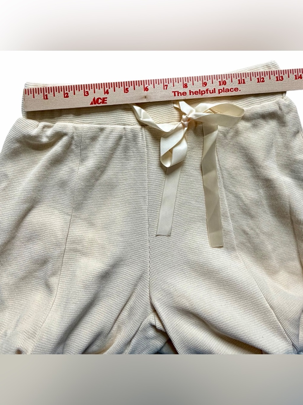 POL Lace Contrast Wide Leg Romantic Boho Pants in Ivory - Picture 3 of 11